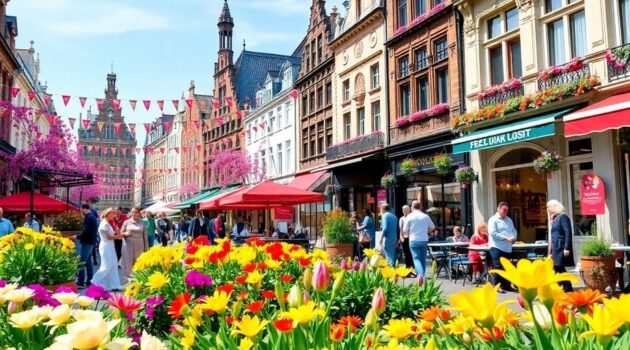 Bruxelles au printemps, événements culturels et vie urbaine.