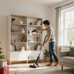 Ménage à domicile avant les fêtes de Noël.